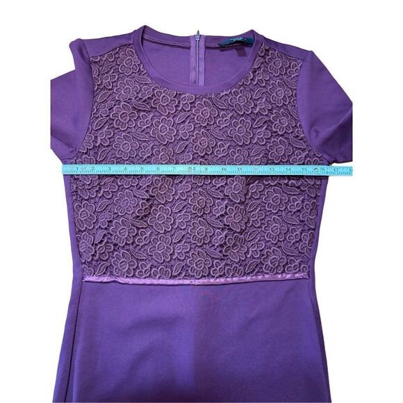 Weekend Max Mara Burgundy Provinom Jersey Lace Top Dress Sz M - Picture 5 of 10